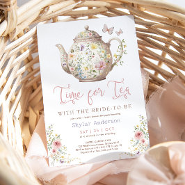 Tid för Möhippan Tea WildblomButterfly Inbjudningar