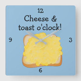 Tid för ost på toast - Roligt Food Thees Fyrkantig Klocka