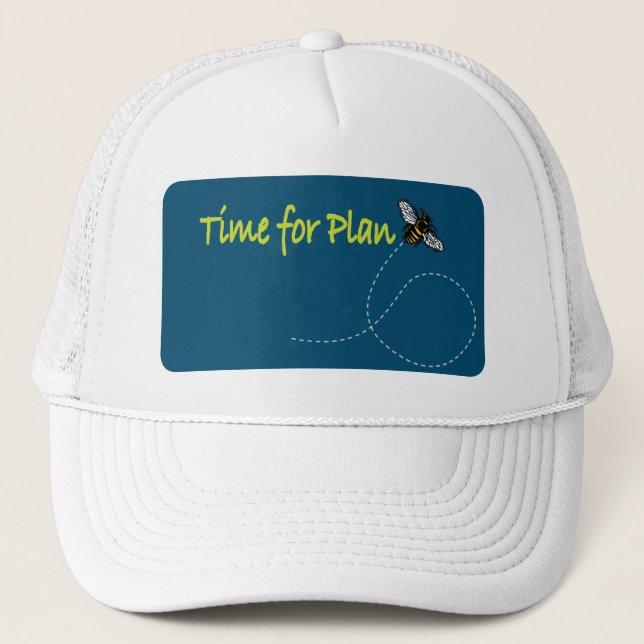 Tid för Plan Bee Teal BG Keps (Framsida)