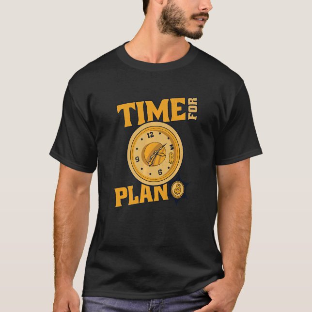 Tid för plan Bitcoin kryptovaluta blockchain Bi T Shirt (Framsida)