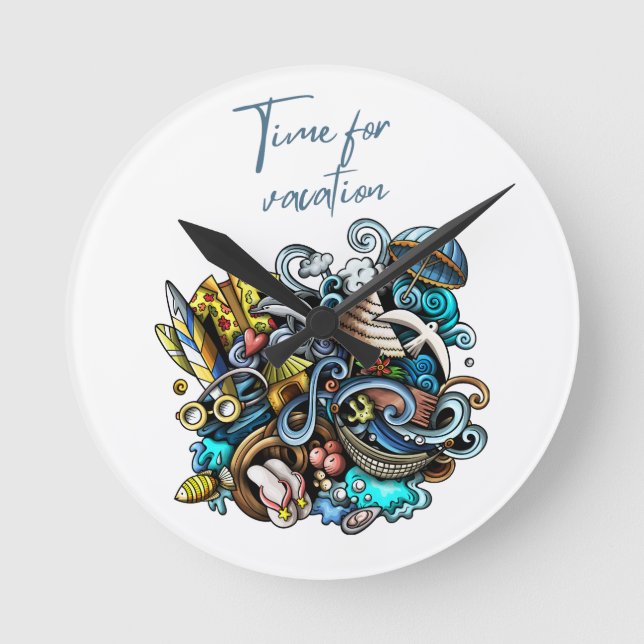 Tid för semester rund klocka (Framsida)