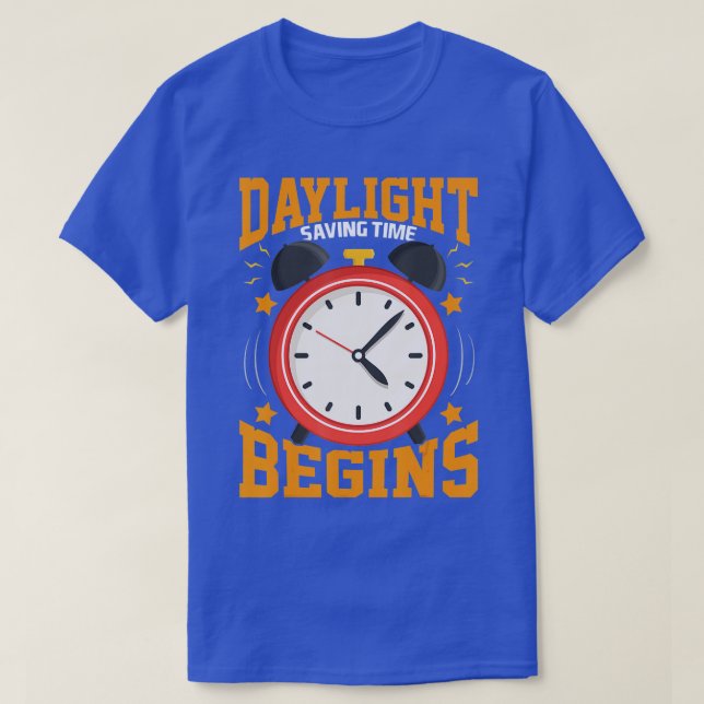 Tid för sommartid börjar vid sommartid t shirt (Design framsida)