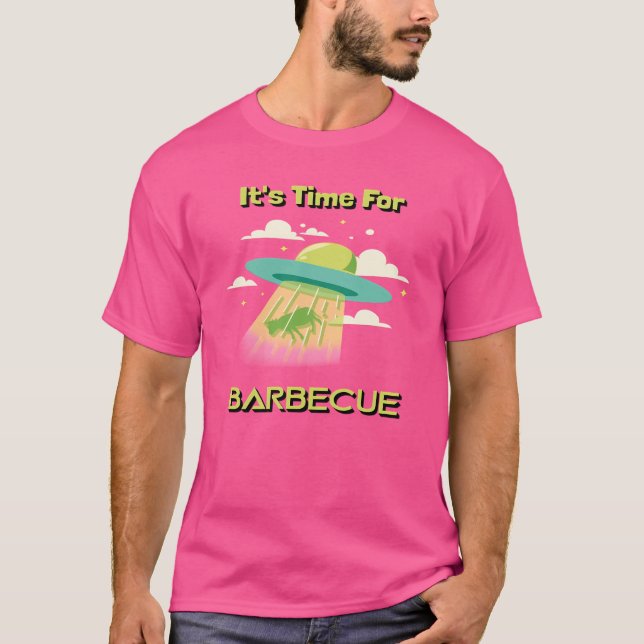 Tid för streckad Alien Ufo-funny design T Shirt (Framsida)