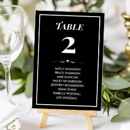 Tid för svart och vit sittplatskort i Bröllop Bordsnummer