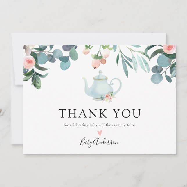 Tid för Tack för tea Baby Shower (Framsida)