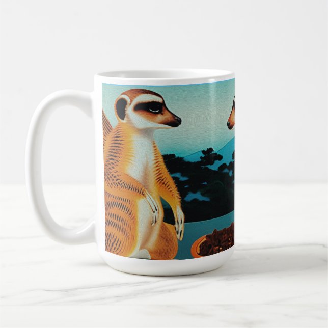 Tid för Tacos Meerkat Stil, kaffe Mugg (Vänster)