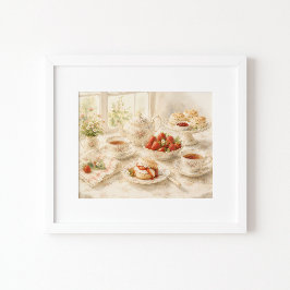 Tid för te Aquarell Art Print Poster