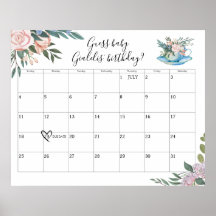 Tid för Te Baby Shower förfallodatum Gissa