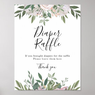 Tid för Tea Baby Diaper Raffle Sign Poster