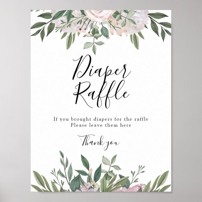 Tid för Tea Baby Diaper Raffle Sign Poster (Framsidan)