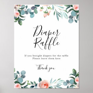 Tid för Tea Baby Diaper Raffle Sign Poster