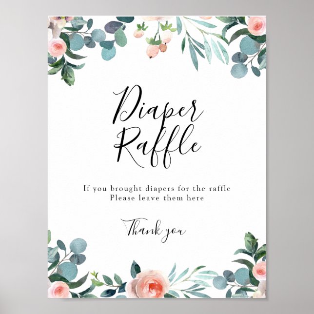 Tid för Tea Baby Diaper Raffle Sign Poster (Framsidan)