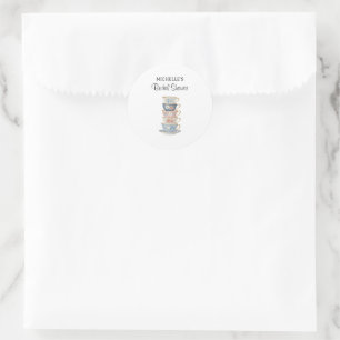 Tid för Tea Bridal Shower-dekal Runt Klistermärke