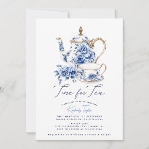 Tid för Tea Chinoiserie Möhippa Party Inbjudningar