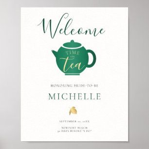 Tid för Tea Emerald Guld Möhippa Välkommen till  Poster