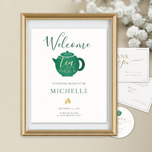 Tid för Tea Emerald Guld Möhippa Välkommen till Poster