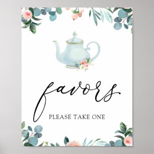 Tid för Tea Favors Skylt