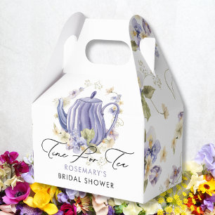 Tid för Tea Floral Bröllopsdusch Presentaskar