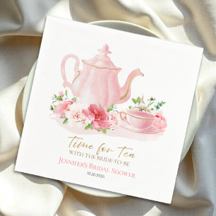 Tid för Tea Gilded Rosa Möhippa Pappersservett
