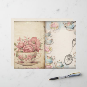 Tid för Tea Junk Journal-papper