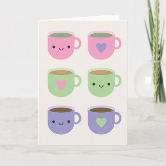 Tid för Tea - Kawaii Kopp i Tea Kort