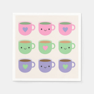 Tid för Tea - Kawaii Kopp i Tea Pappersservett
