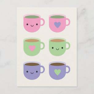 Tid för Tea - Kawaii Kopp i Tea Vykort