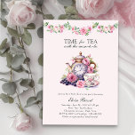 Tid för Tea med Rosa-babydusch för Mamma till Be Inbjudningar<br><div class="desc">Elegant och charmering av rosa blommigt-babydusch-festinbjudan - perfekt för olika teman, inklusive baby, brinner, rosa ros trädgårdens blommigt och vintage, inspirerad av romantisk tidsålder för att återuppväcka broar. Inbjudan heter "time for tea with the mamma to be" och dekoreras med vattencolor blommigt ro garland, dunt china te kopp och tepot....</div>