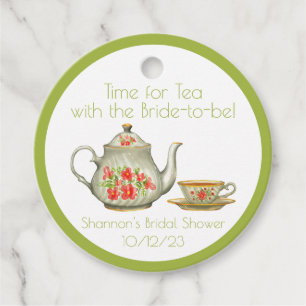 Tid för Tea Party Förpackning Present Kort Gåvor Etiketter