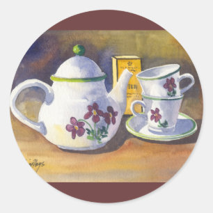 Tid för Tea Runt Klistermärke