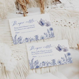 Tid för tea Toile Baby Shower Diaper Raffle Tilläggskort