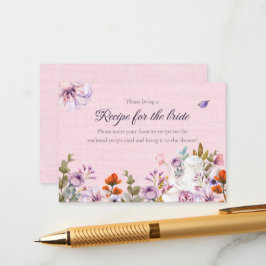 Tid för tebjudning Vattenfärg Blomma Bröllopsfest Tilläggskort