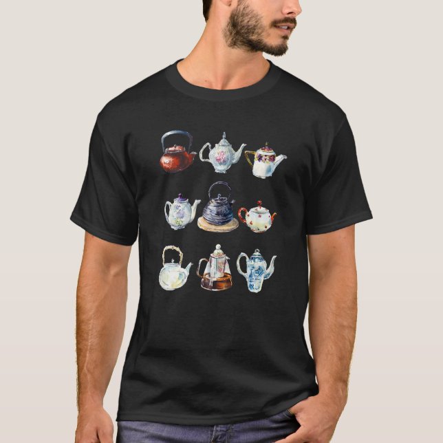Tid för tekannsamling för te Tekannor T Shirt (Framsida)