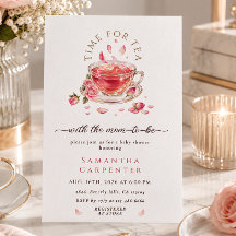Tid för tekopp rosa rosor baby shower