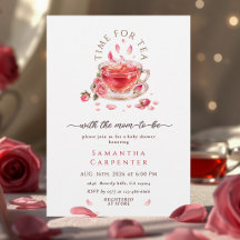 Tid för tekopp rosa rosor baby shower