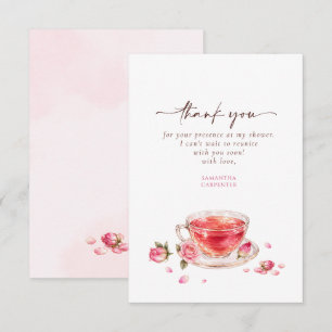 Tid för tekristall tekopp rosor baby shower tack kort