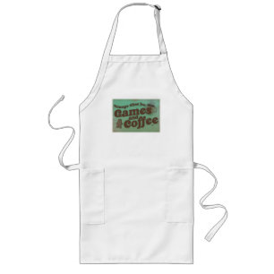 Tid för Vintage av konst för kaffe- och spelkonst Långt Förkläde