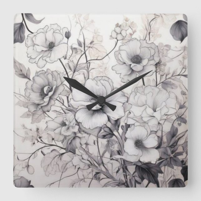 Tid kan vara svart och vitt fyrkantig klocka (Framsida)