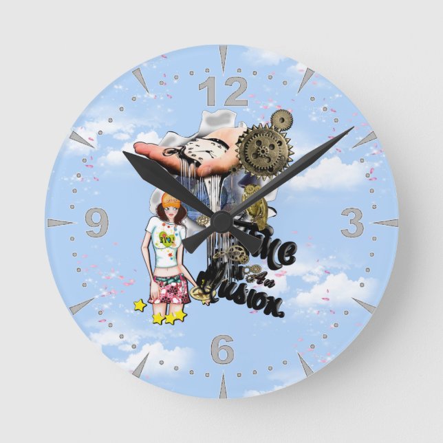 Tid-kort och gåvor utan Bröllopsfest Rund Klocka (Framsida)