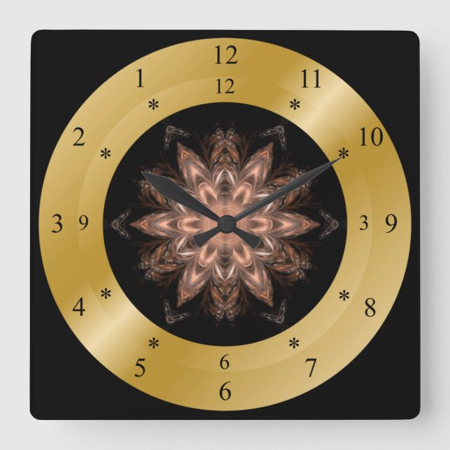 Tid Maskin Clock ~ Fractal Time Warp ~ Chaos ~ ~ Fyrkantig Klocka (Framsida)