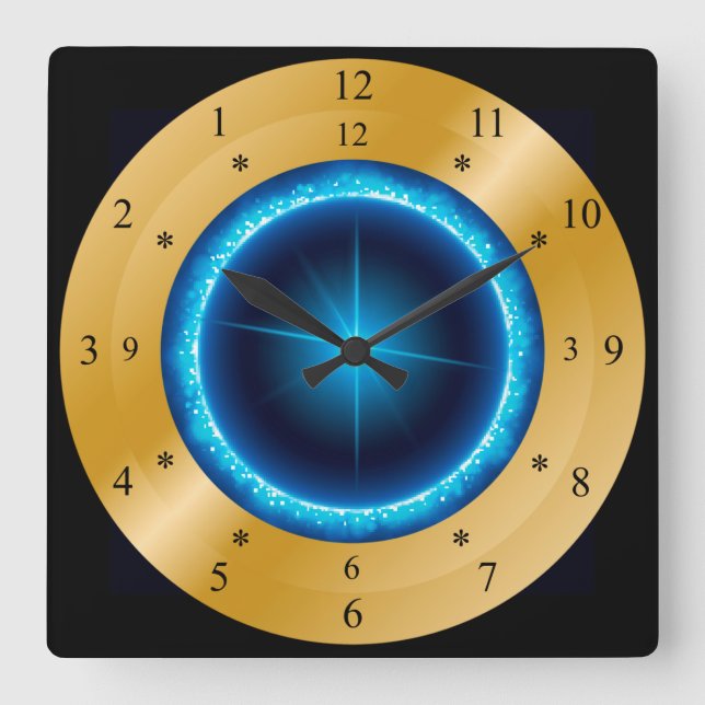 Tid Maskin Clock ~ Indiens stjärna ~ Tidsresa ~ Fyrkantig Klocka (Framsida)