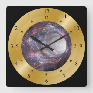 Tid Maskin Clock ~ Utrymmeshål ~ Tidsvarp ~ Fyrkantig Klocka