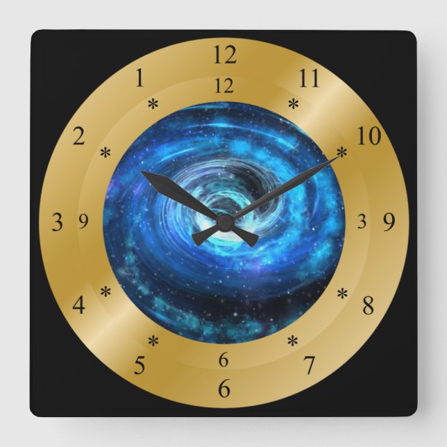 Tid Maskin Clock ~ Utrymmeskontinuitet ~ Fyrkantig Klocka (Framsida)