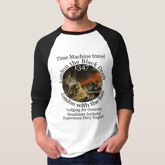 TID MASKIN TRAVEL LONDON 1347 BLACK PLAGUE T SHIRT (Framsida)