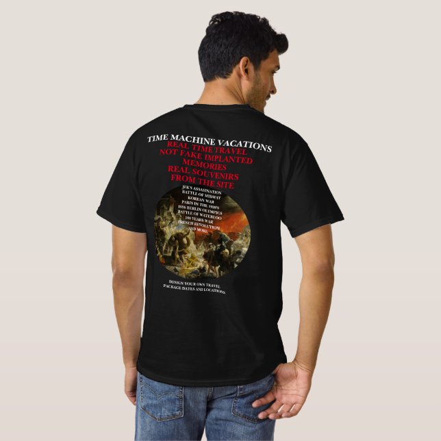 TID MASKIN TRAVEL LONDON BLACK DÖDSSPELNING 1348 T SHIRT (Hel baksida)