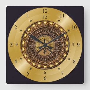 Tid Maskin ~ Utrymme/tid Continuum ~ Time Travel Fyrkantig Klocka