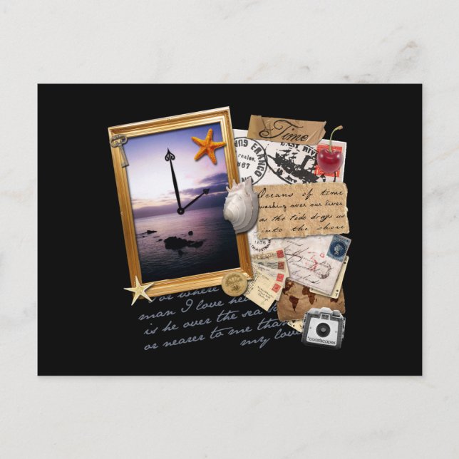 "Tid"-skrapbok/kollage Vykort (Framsida)