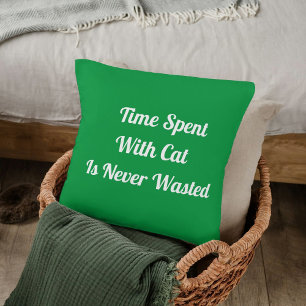 Tid som spenderats med Cat Personlig Quote Kelly-G Kudde