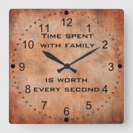 Tid som tillbringats med familjens offertklocka fyrkantig klocka