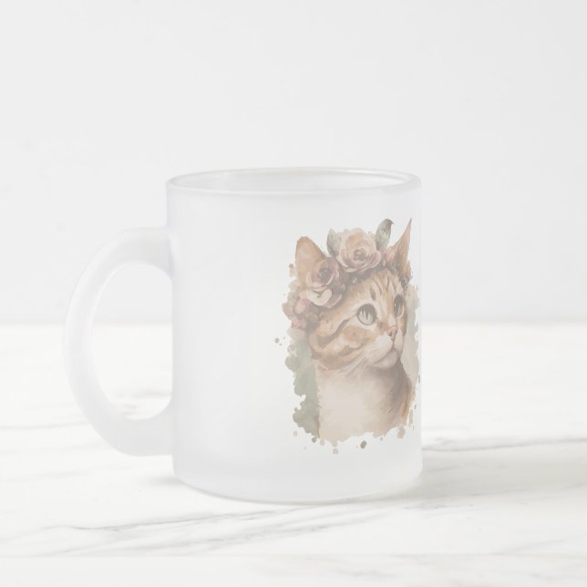 Tid som tillbringats med katter, ruttvattensfärgde frostad glasmugg (Vänster)